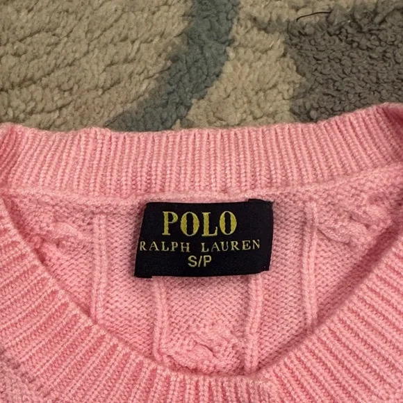 Polo by Ralph Lauren Light Pink Cable-Knit Button Cardigan - Picture 2 of 4